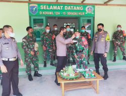 Sampaikan Ucapan HUT TNI, Kapolres Sekadau Kunjungi Koramil 1204  -15 / Sekadau Hilir